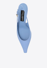 Dolce 
Gabbana Mun 60 Slingback Pumps in Polished Leather Light Blue CG0805 A1037-80789