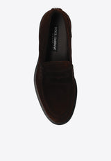 Dolce 
Gabbana Suede Penny Loafers Brown CM0078 AS915-80081