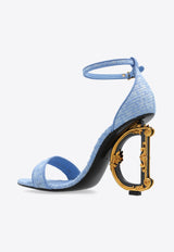 Dolce 
Gabbana 105 Baroque DG Heel Bouclé Sandals Light Blue CR0739 AW094-80619