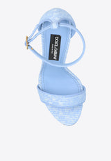 Dolce 
Gabbana 105 Baroque DG Heel Bouclé Sandals Light Blue CR0739 AW094-80619