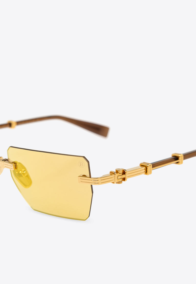 Balmain Pierre Rectangle Rimless Sunglasses Yellow BPS-150G-53 0-0