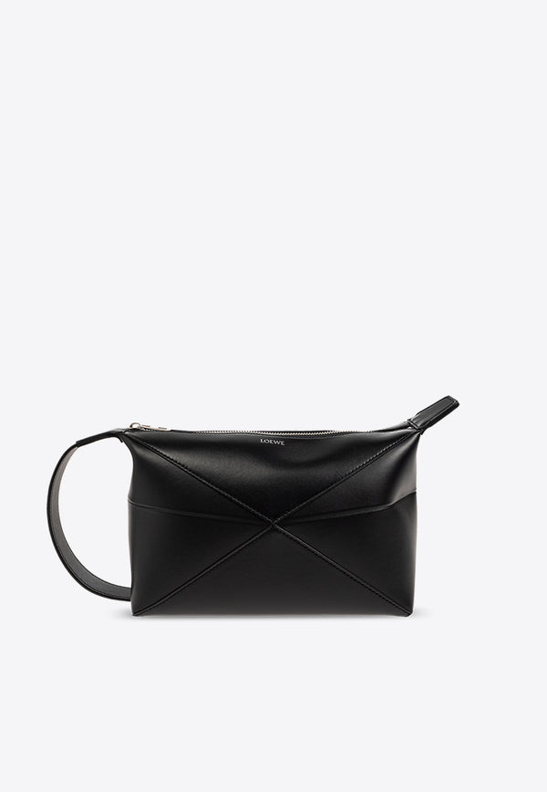 Loewe Puzzle Fold Pouch Bag Black C510WBPX01 0-BLACK