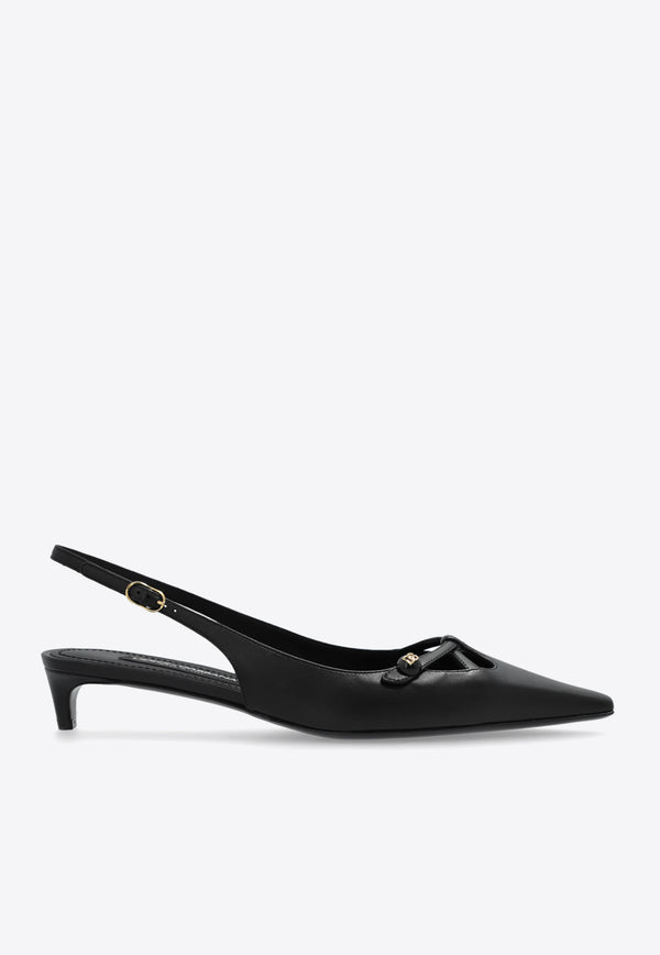 Dolce 
Gabbana Mun 30 Nappa Leather Slingback Pumps Black CG0811 A1953-80999