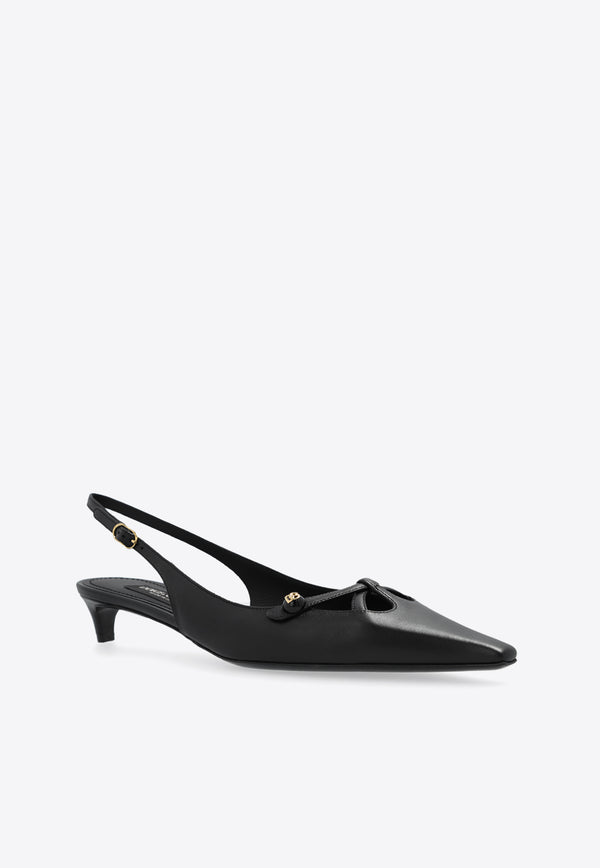 Dolce 
Gabbana Mun 30 Nappa Leather Slingback Pumps Black CG0811 A1953-80999