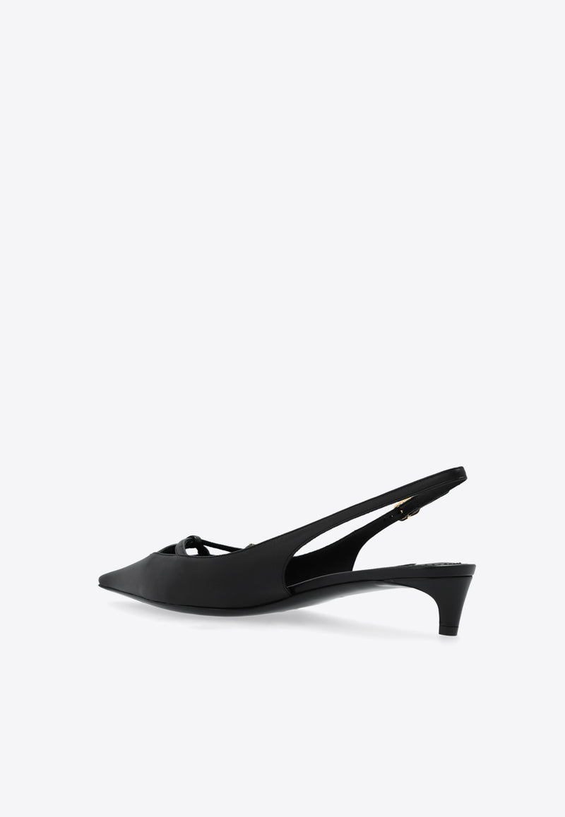 Dolce 
Gabbana Mun 30 Nappa Leather Slingback Pumps Black CG0811 A1953-80999