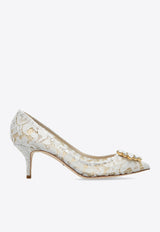 Dolce 
Gabbana Bellucci 60 Brooch Embellished Lace Pumps Cream CD0066 AL198-80005