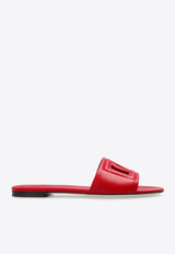 Dolce 
Gabbana Bianca DG Leather Slides Red CQ0436 AY329-8X052