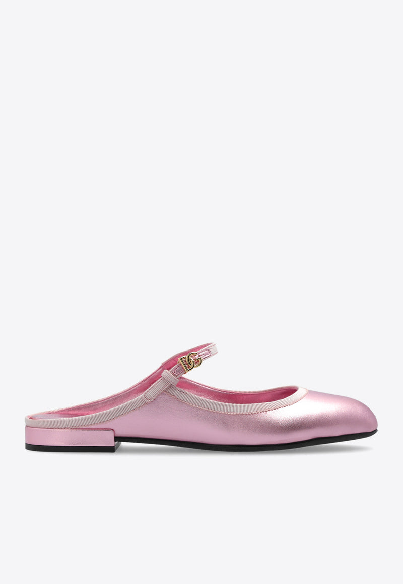 Dolce 
Gabbana Nappa Mordore Flat Mules Pink CI0174 A1016-8B404