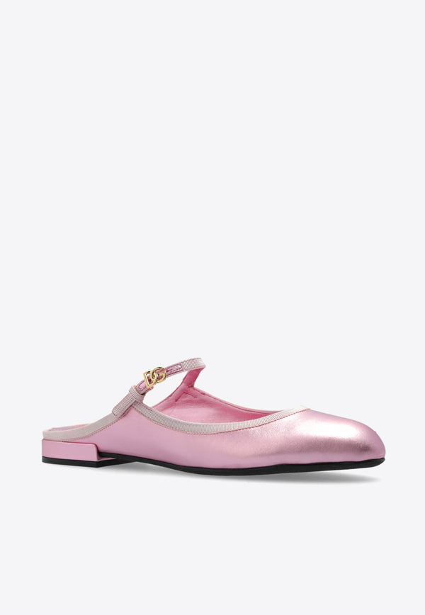 Dolce 
Gabbana Nappa Mordore Flat Mules Pink CI0174 A1016-8B404