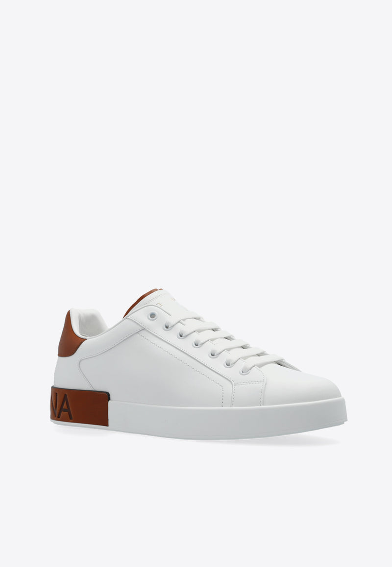 Dolce 
Gabbana Portofino Low-Top Leather Sneakers White CS2278 A9U73-8S537