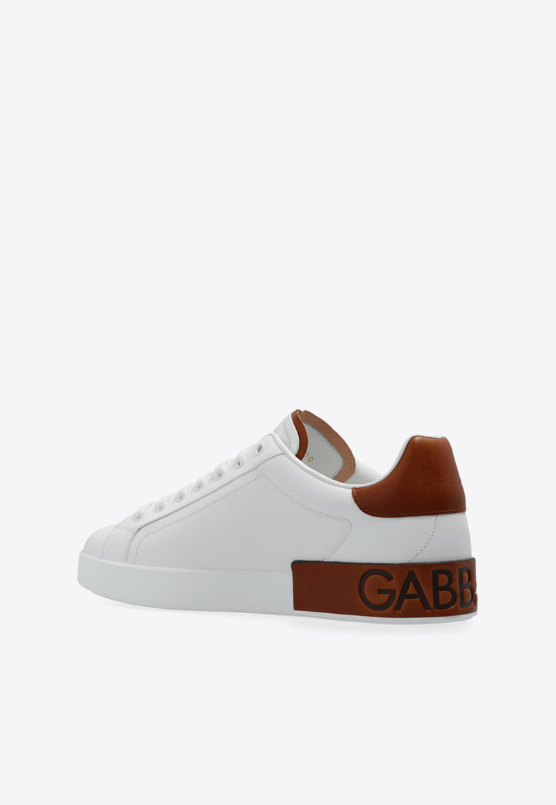 Dolce 
Gabbana Portofino Low-Top Leather Sneakers White CS2278 A9U73-8S537