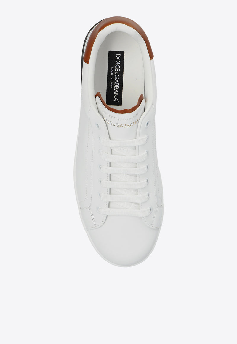 Dolce 
Gabbana Portofino Low-Top Leather Sneakers White CS2278 A9U73-8S537