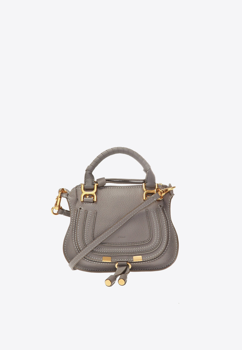 Chloé Mini Marcie Leather Top Handle Bag Gray CHC20SS827 161-053