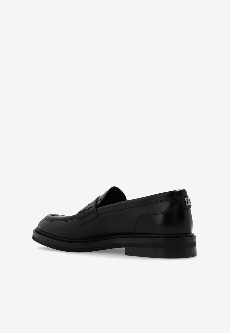 Dolce 
Gabbana Calf Leather Penny Loafers Black CM0078 A1203-80999