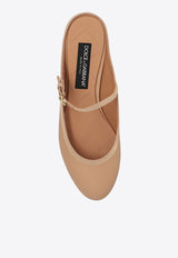 Dolce 
Gabbana Vally Nappa Mordore Flat Mules Beige CI0174 A9U91-80010