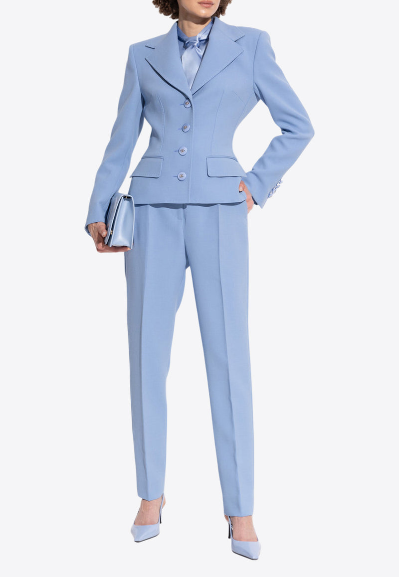 Dolce 
Gabbana Single-Breasted Wool Blazer Light Blue F27ADT FU2L8-F3981