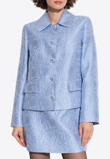 Dolce 
Gabbana Single-Breasted Floral Jacquard Blazer  Light Blue F29UET GDCAV-F3981