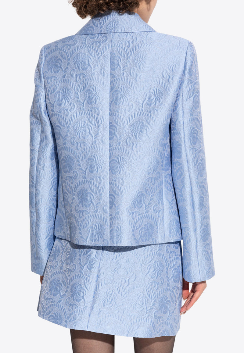 Dolce 
Gabbana Single-Breasted Floral Jacquard Blazer  Light Blue F29UET GDCAV-F3981