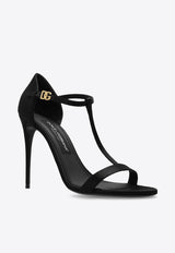 Dolce 
Gabbana Keira 105 T-bar Satin Sandals  Black CR1766 A7630-80999