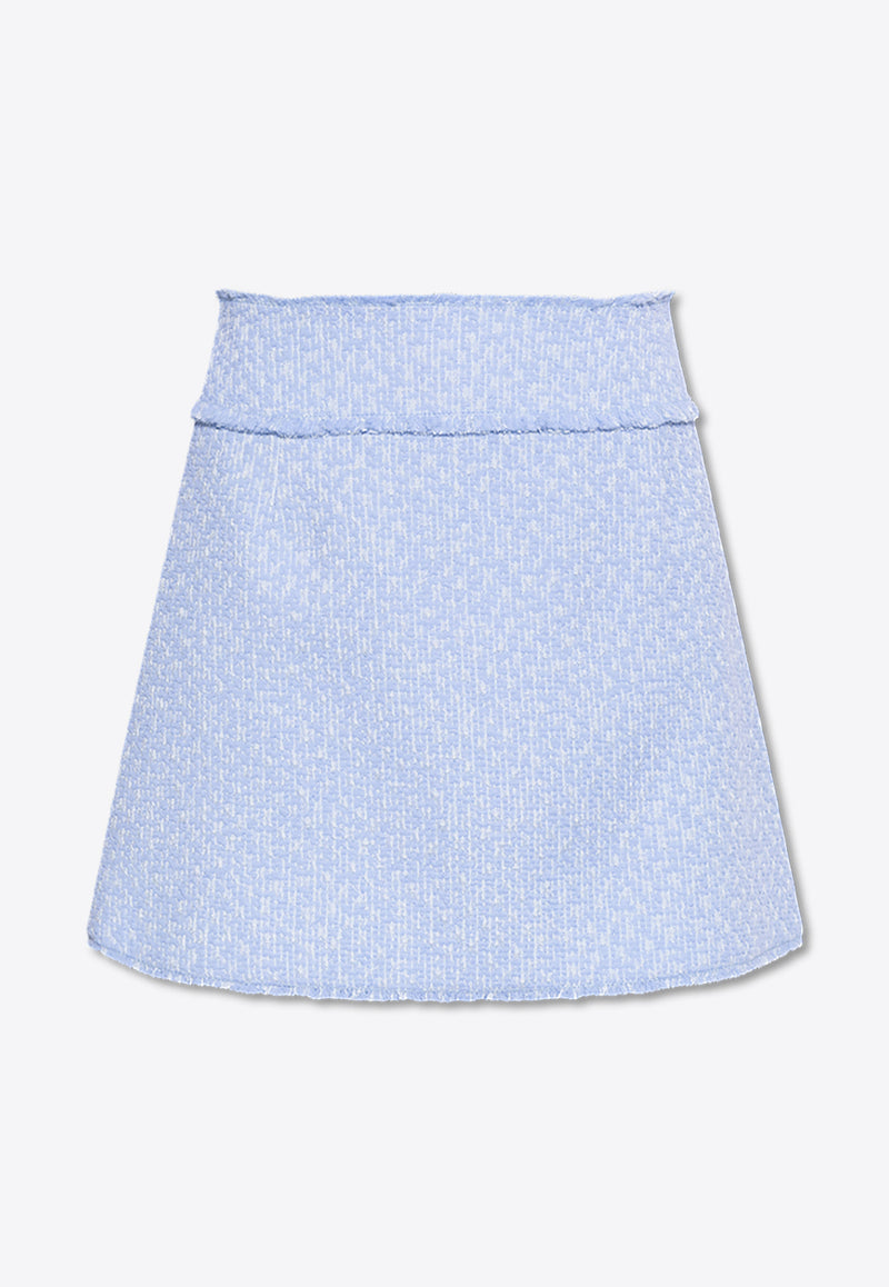 Dolce 
Gabbana Raschel Tweed Wool Mini Skirt Light Blue F4CR5T HUMUA-F3981