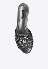 Dolce 
Gabbana Bianca Lurex Lace Flat Sandals Gray CQ0023 AE637-87505