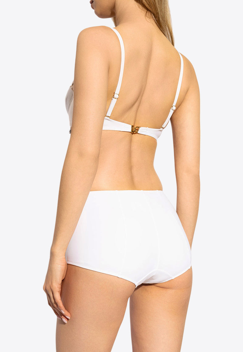 Dolce 
Gabbana High-Waisted DG Logo Bikini Bottoms White DÓŁ O2A16J ONO12-W0800