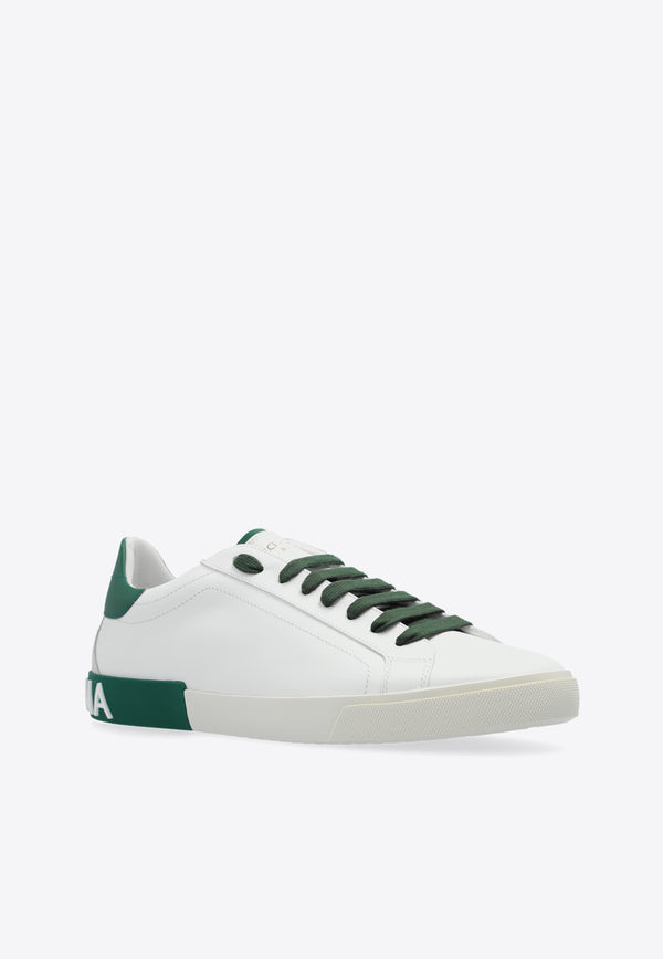 Dolce 
Gabbana Portofino Low-Top Leather Sneakers White CS2203 AM779-8C831