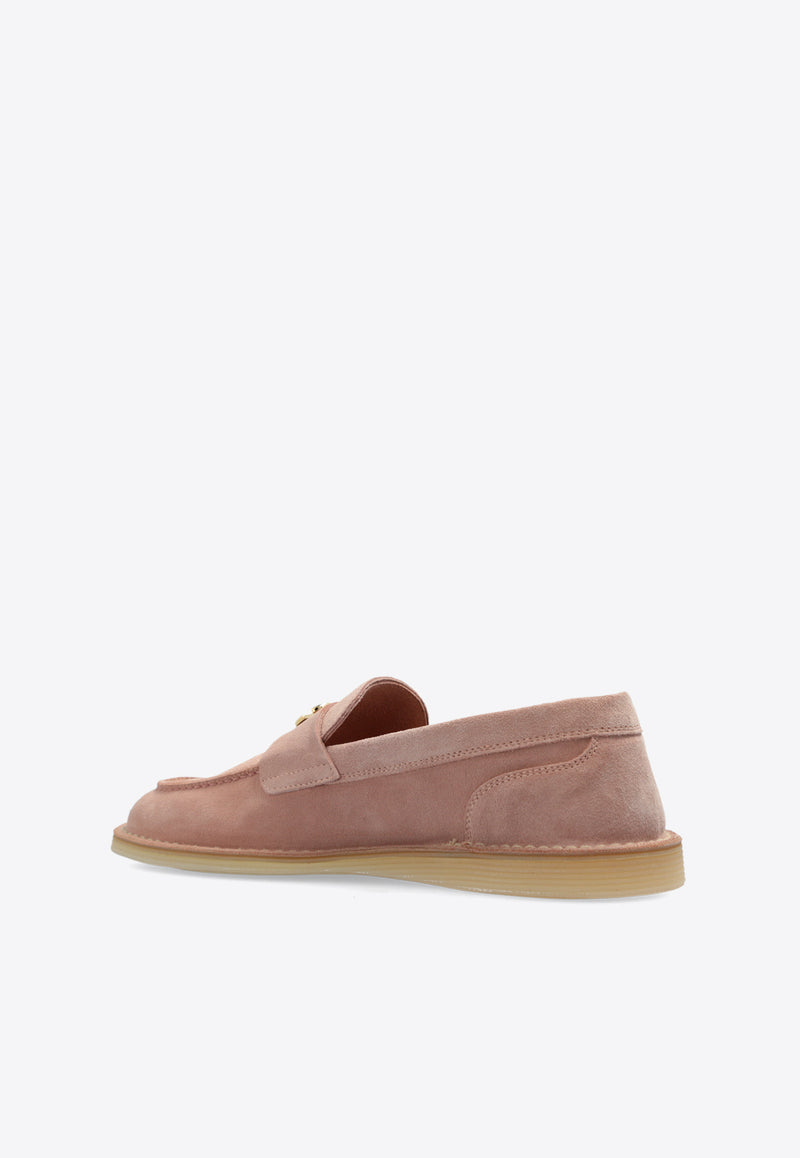 Dolce 
Gabbana DG Logo Suede Loafers Pink CP0182 AS707-8H424