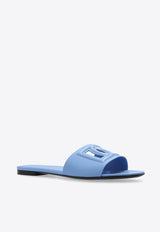 Dolce 
Gabbana DG Logo Leather Flat Slides Light Blue CQ0436 AY329-80789