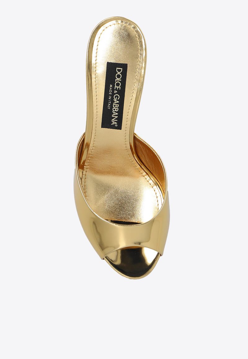 Dolce 
Gabbana Keira 60 Metallic Leather Mules Gold CR1522 AY828-89869