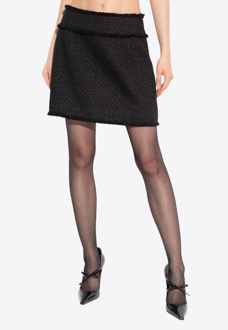 Dolce 
Gabbana Wool Raschel Tweed Mini Skirt Black F4CR5T GDCLW-N0000