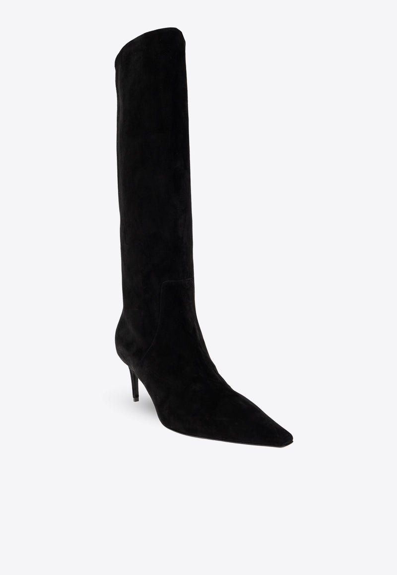 Dolce 
Gabbana Lollo 60 Knee-High Suede Boots Black CU1139 A6807-80999