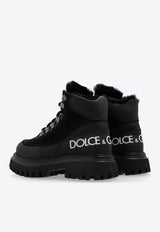 Dolce 
Gabbana Kids Boys Logo Print Leather Ankle Boots Black DA5177 AL696-80999