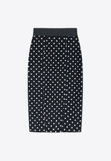 Dolce 
Gabbana Polka Dot Print Pencil Skirt Black F4CWKT FSUBG-HNZQW