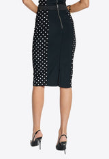 Dolce 
Gabbana Polka Dot Print Pencil Skirt Black F4CWKT FSUBG-HNZQW