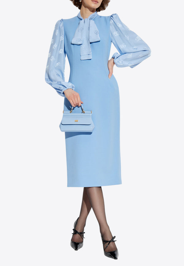 Dolce 
Gabbana Wool Crêpe Midi Sheath Dress Light Blue F6GAST FU2L8-F3981