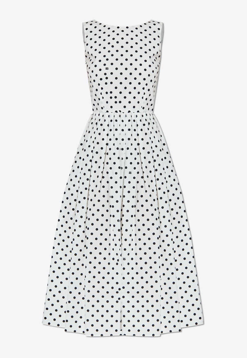 Dolce 
Gabbana Polka Dot Flared Dress White F6JHVT HS5R7-HWZQN