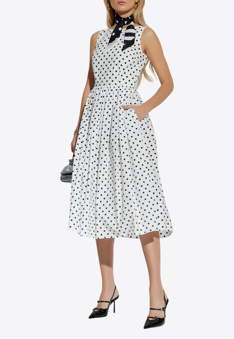 Dolce 
Gabbana Polka Dot Flared Dress White F6JHVT HS5R7-HWZQN