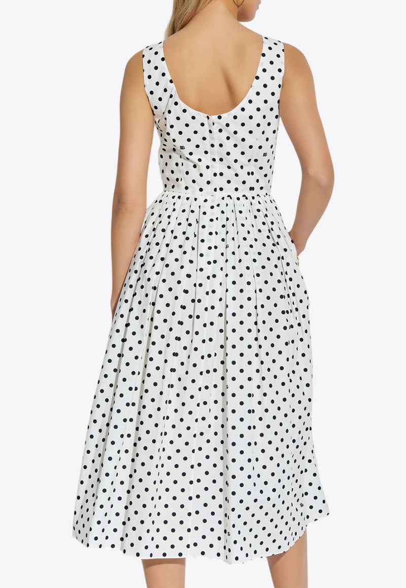 Dolce 
Gabbana Polka Dot Flared Dress White F6JHVT HS5R7-HWZQN