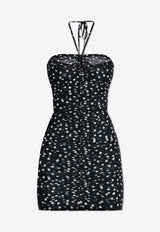 Dolce 
Gabbana Polka Dot Tulle Draped Mini Dress Black F6JIZT FSRP2-HNBDW