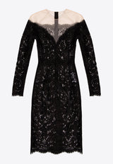 Dolce 
Gabbana Floral Lace Sheer Dress Black F6R0AT FLMOK-N0000