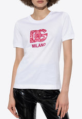 Dolce 
Gabbana DG Milano Patch T-shirt White F8N08Z GDBVX-S8400