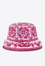 Dolce 
Gabbana Majolica Print Bucket Hat Pink FH603A FHMT7-HE3TN