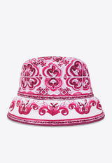 Dolce 
Gabbana Majolica Print Bucket Hat Pink FH603A FHMT7-HE3TN