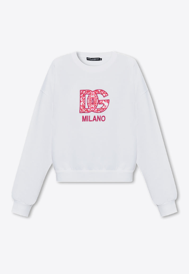 Dolce 
Gabbana DG Milano Patch Sweatshirt White F9Q92Z GDBVW-S8400