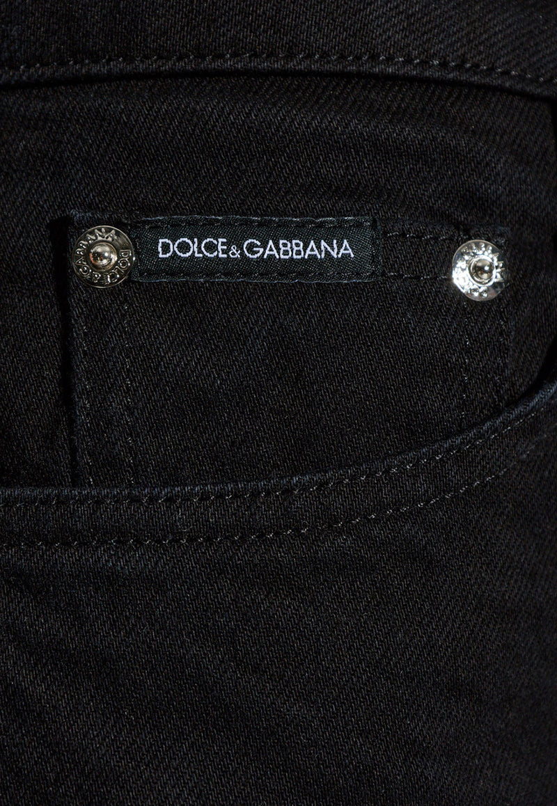 Dolce 
Gabbana Logo Tag Boyfriend Jeans Black FTAIAD G8KD1-S9001