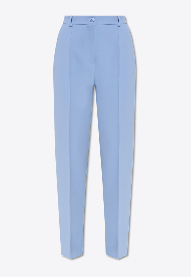 Dolce 
Gabbana Straight-Leg Tailored Wool Pants Light Blue FTAM2T FU2L8-F3981