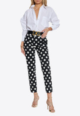 Dolce 
Gabbana Polka Dot Print Slim-Leg Pants Black FTC5VT FSFNQ-HNZSW