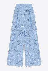 Dolce 
Gabbana Flared Floral Lace Pants Light Blue FTC1YT HLM7L-F3981