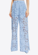 Dolce 
Gabbana Flared Floral Lace Pants Light Blue FTC1YT HLM7L-F3981